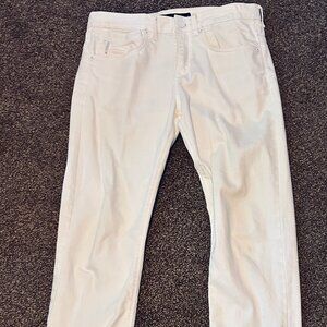 Calvin Klein Jeans Men's White Cotton Twill Pants